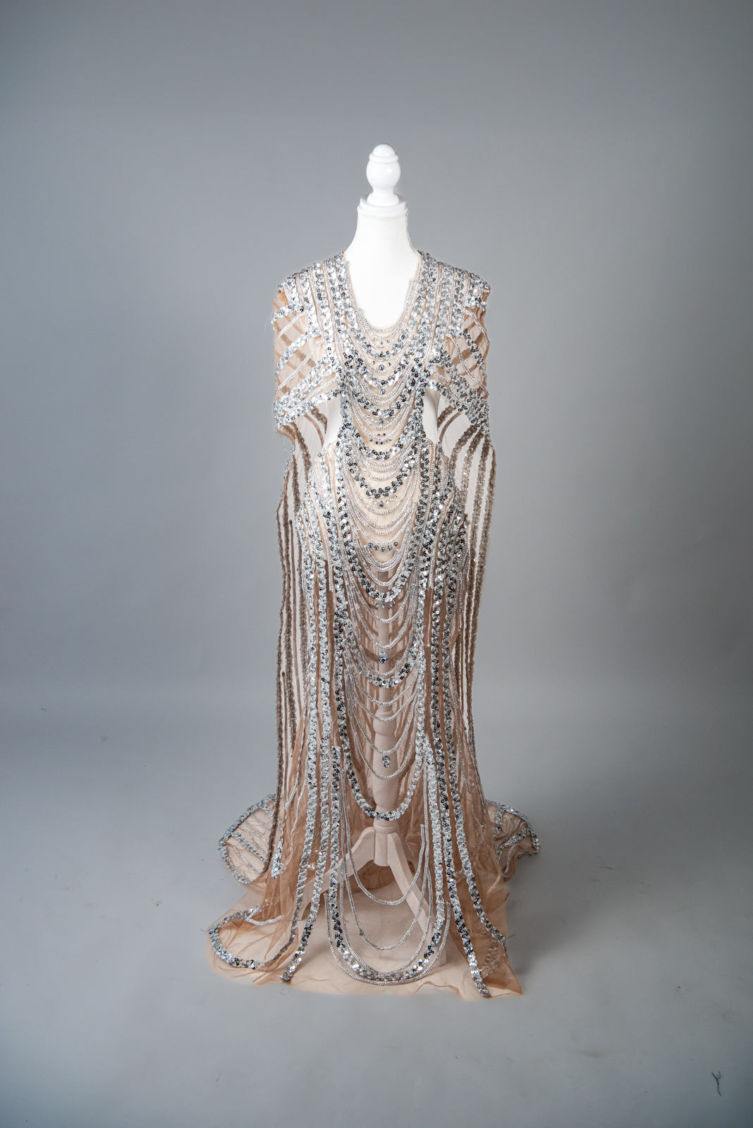 Sequin Trailing Maternity Gown
