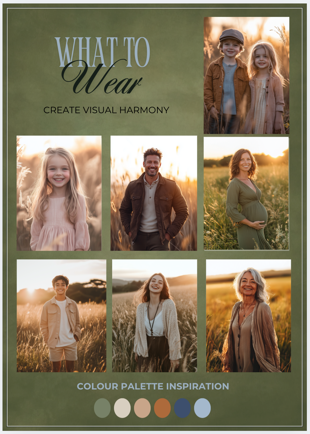 Editable Outdoor Family Session Prep Guide for Photographers - CANVA Template