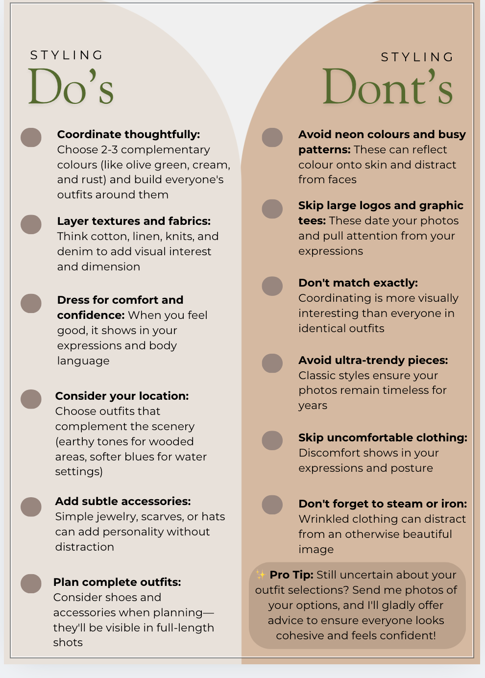 Editable Outdoor Family Session Prep Guide for Photographers - CANVA Template