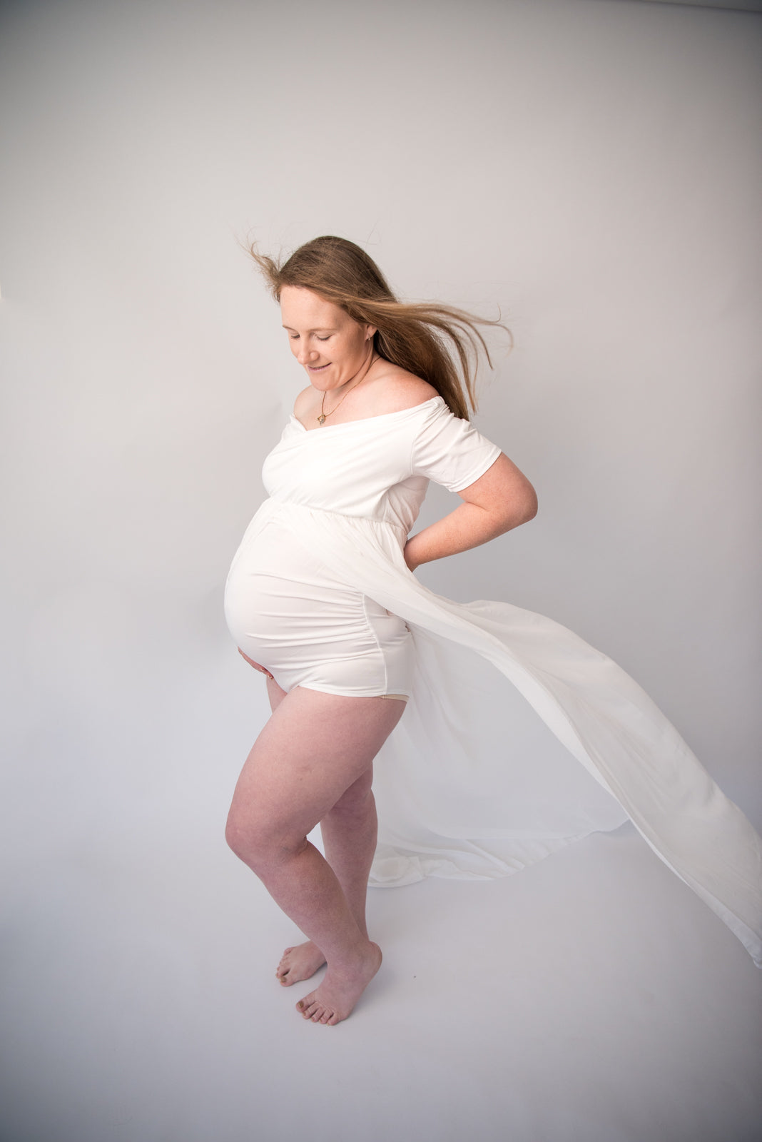 Off the Shoulder Maxi Dress - Maternity