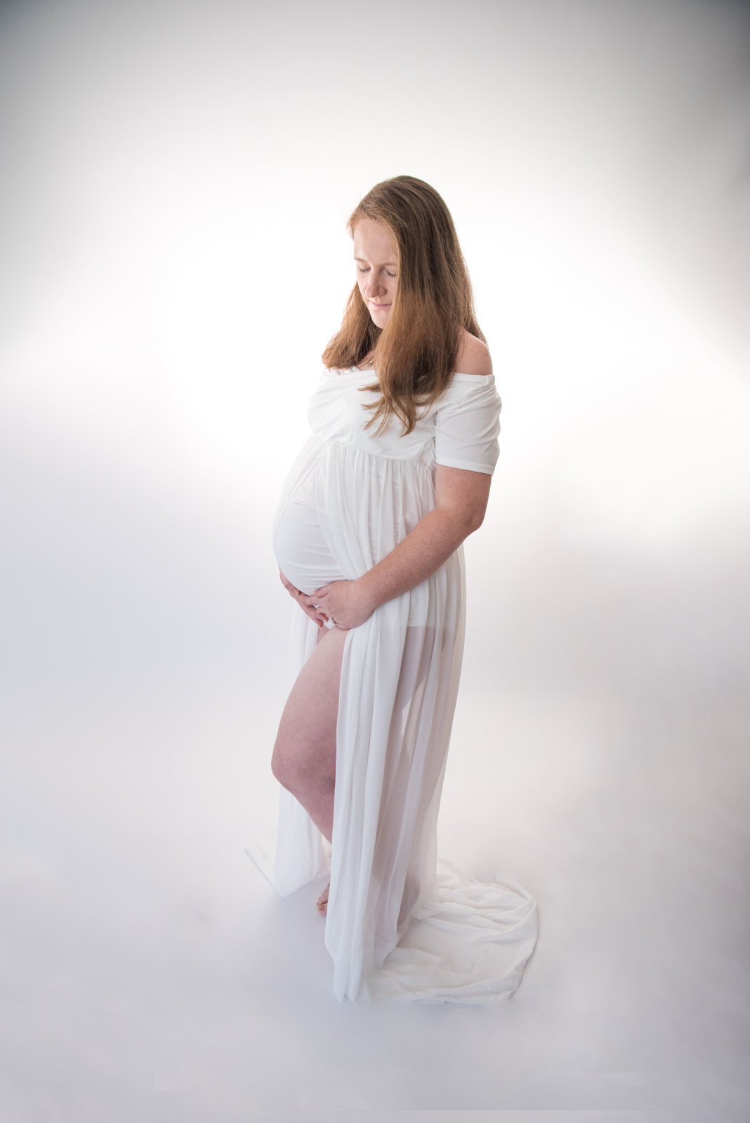 Off the Shoulder Maxi Dress - Maternity