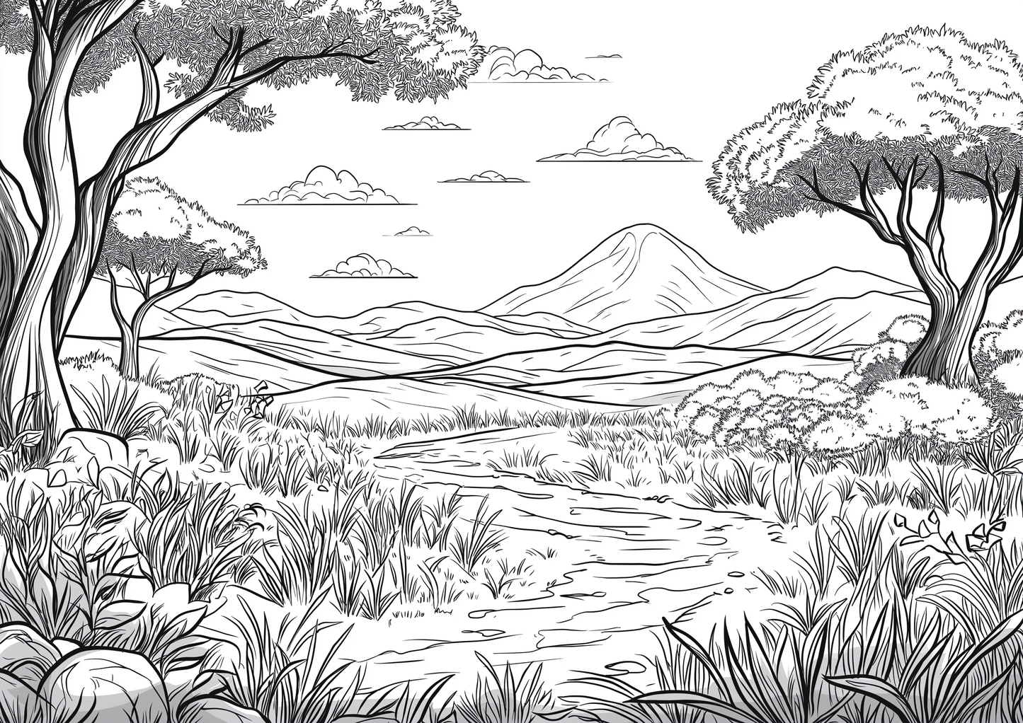 Landscapes Colouring Book 60 Pages