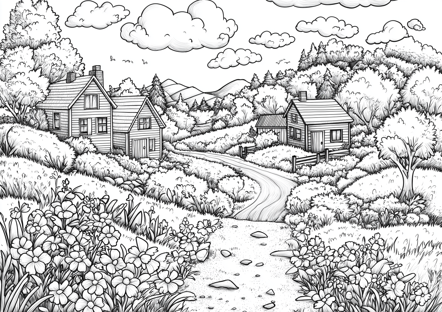 Landscapes Colouring Book 60 Pages
