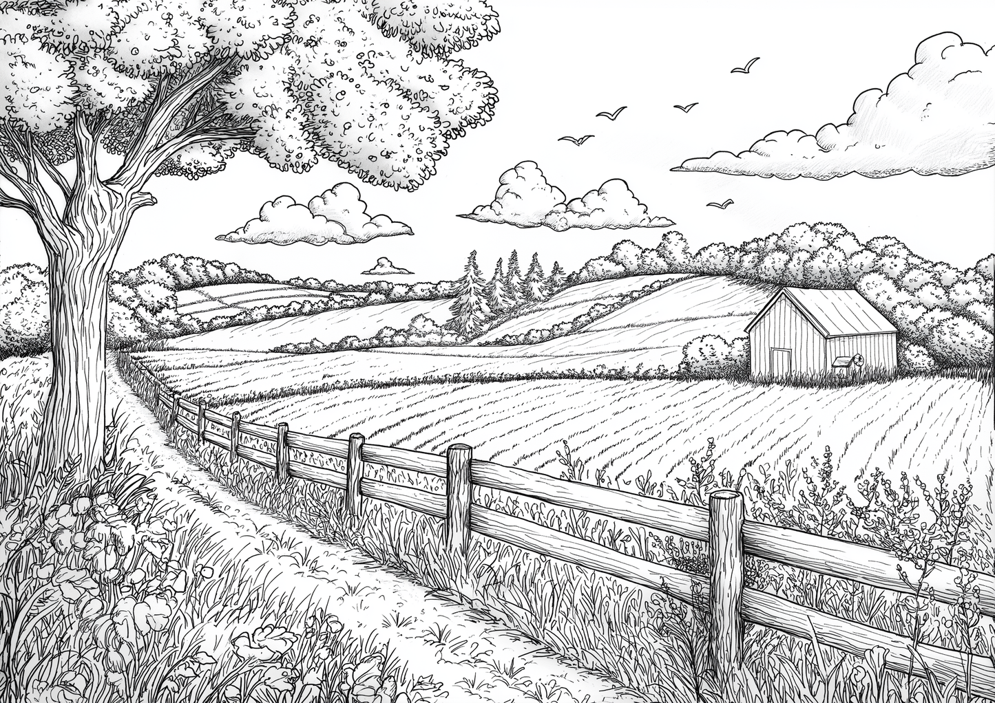 Landscapes Colouring Book 60 Pages