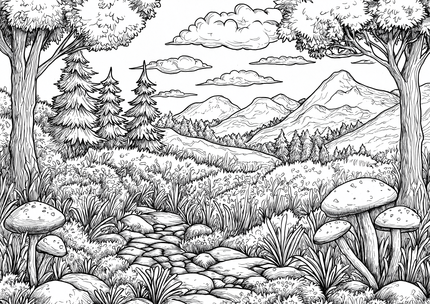 Landscapes Colouring Book 60 Pages