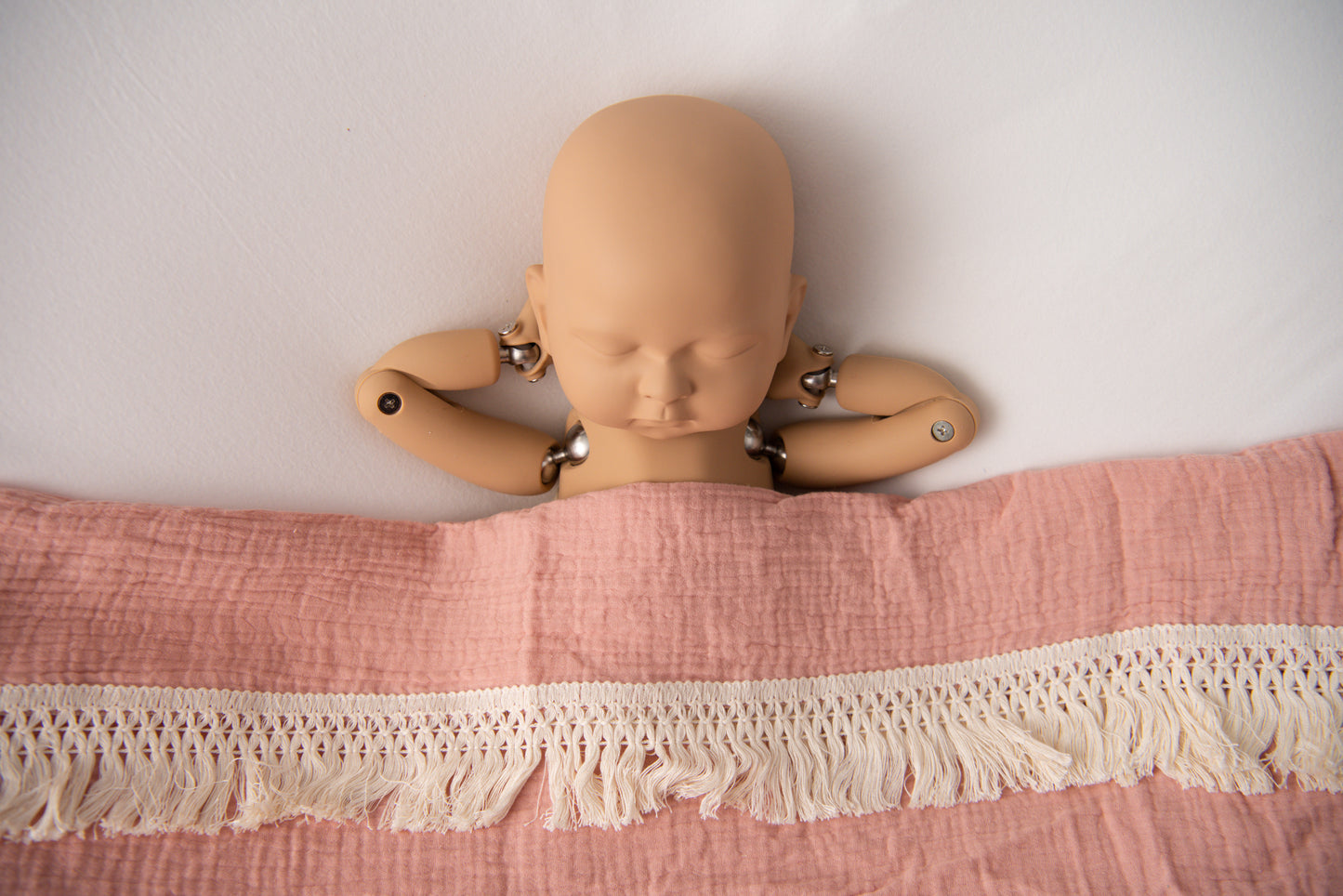 Muslin Swaddle Wrap with Fringe