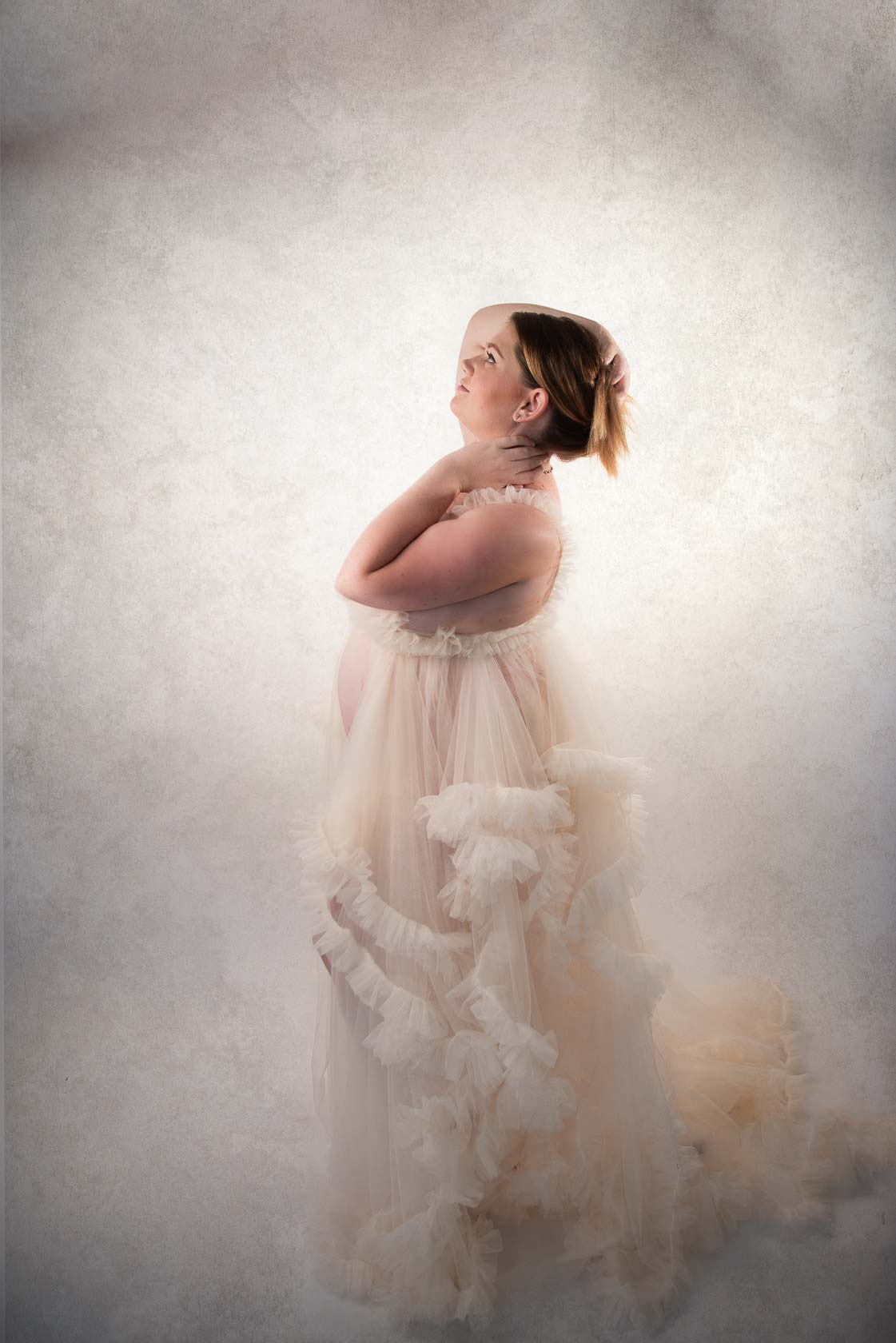 Elegant Maternity Gown - Beige