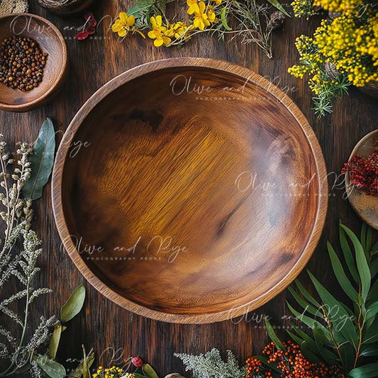 Australian Florals and Bowl Kitchen Inspired Newborn Digital Photo backdrop