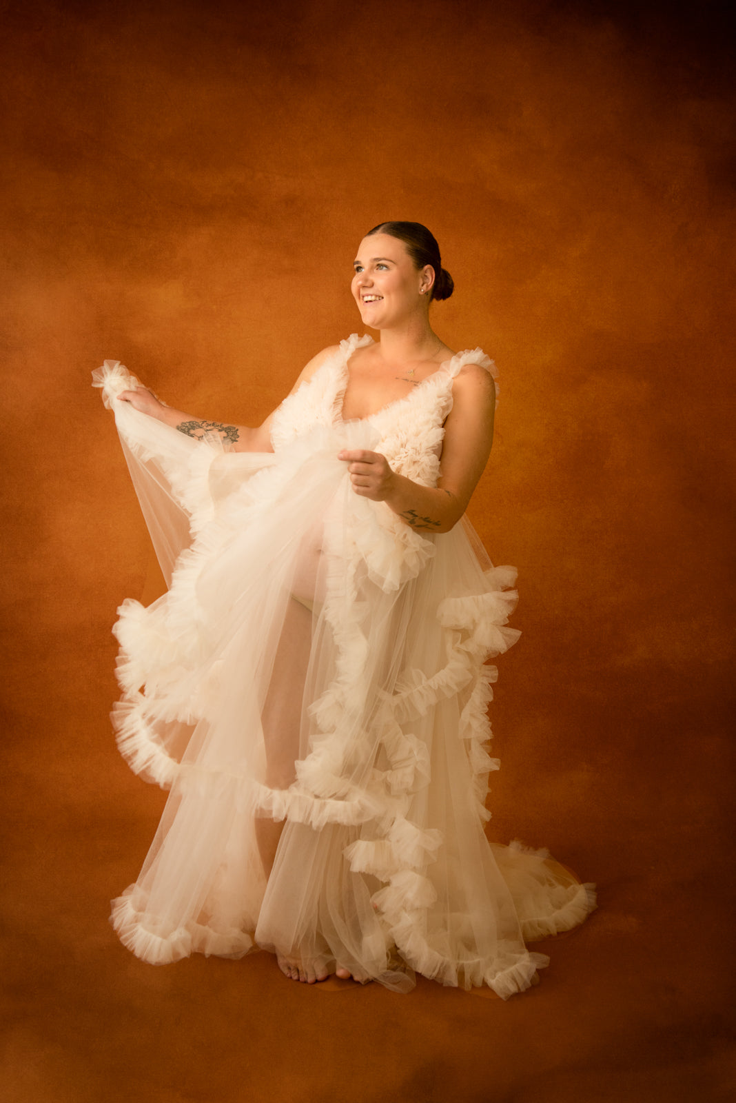 Elegant Maternity Gown - Beige