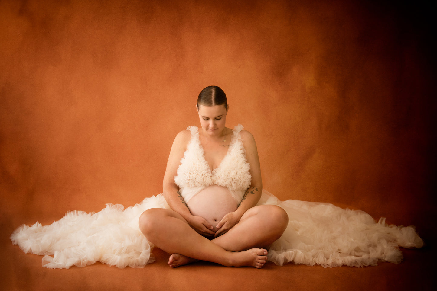 Elegant Maternity Gown - Beige