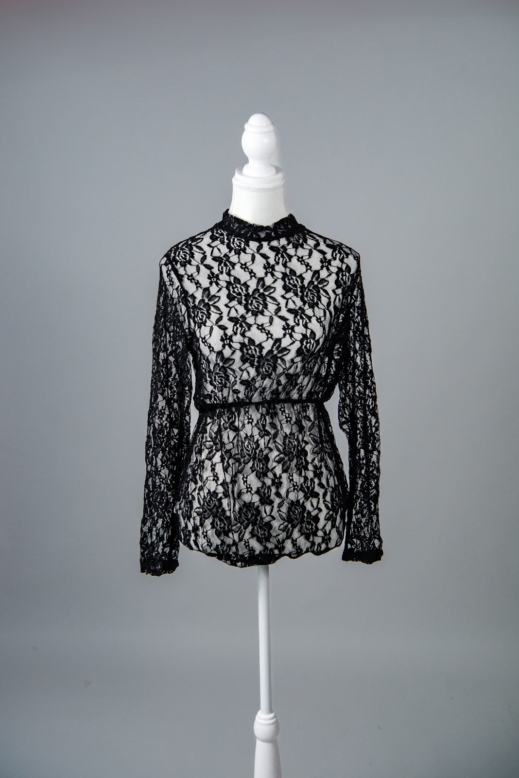 Black Lace Body Suit with Soft Chiffon Skirt