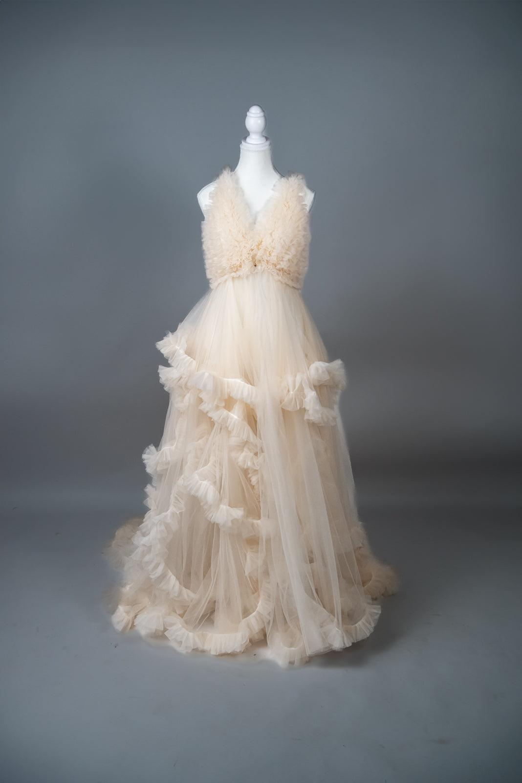 Elegant Maternity Gown - Beige