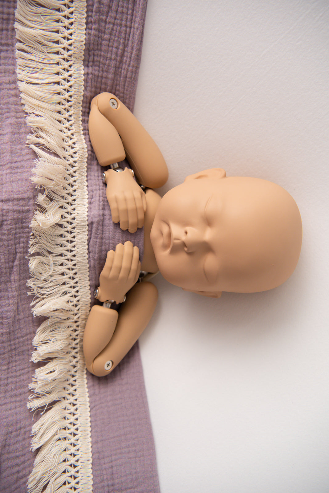 Muslin Swaddle Wrap with Fringe