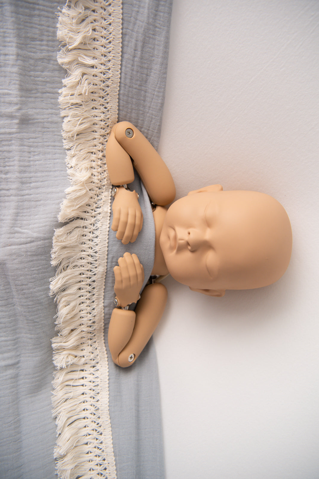Muslin Swaddle Wrap with Fringe
