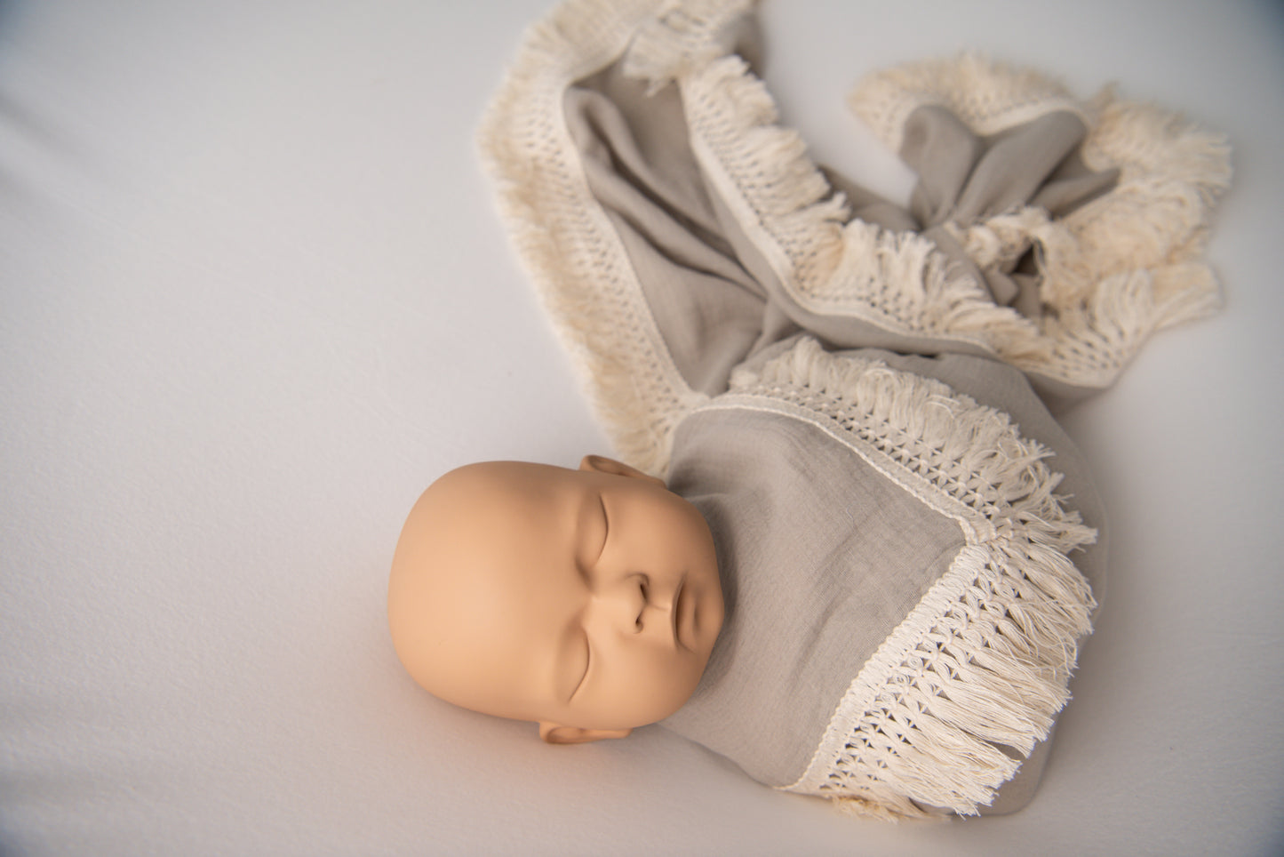 Muslin Swaddle Wrap with Fringe