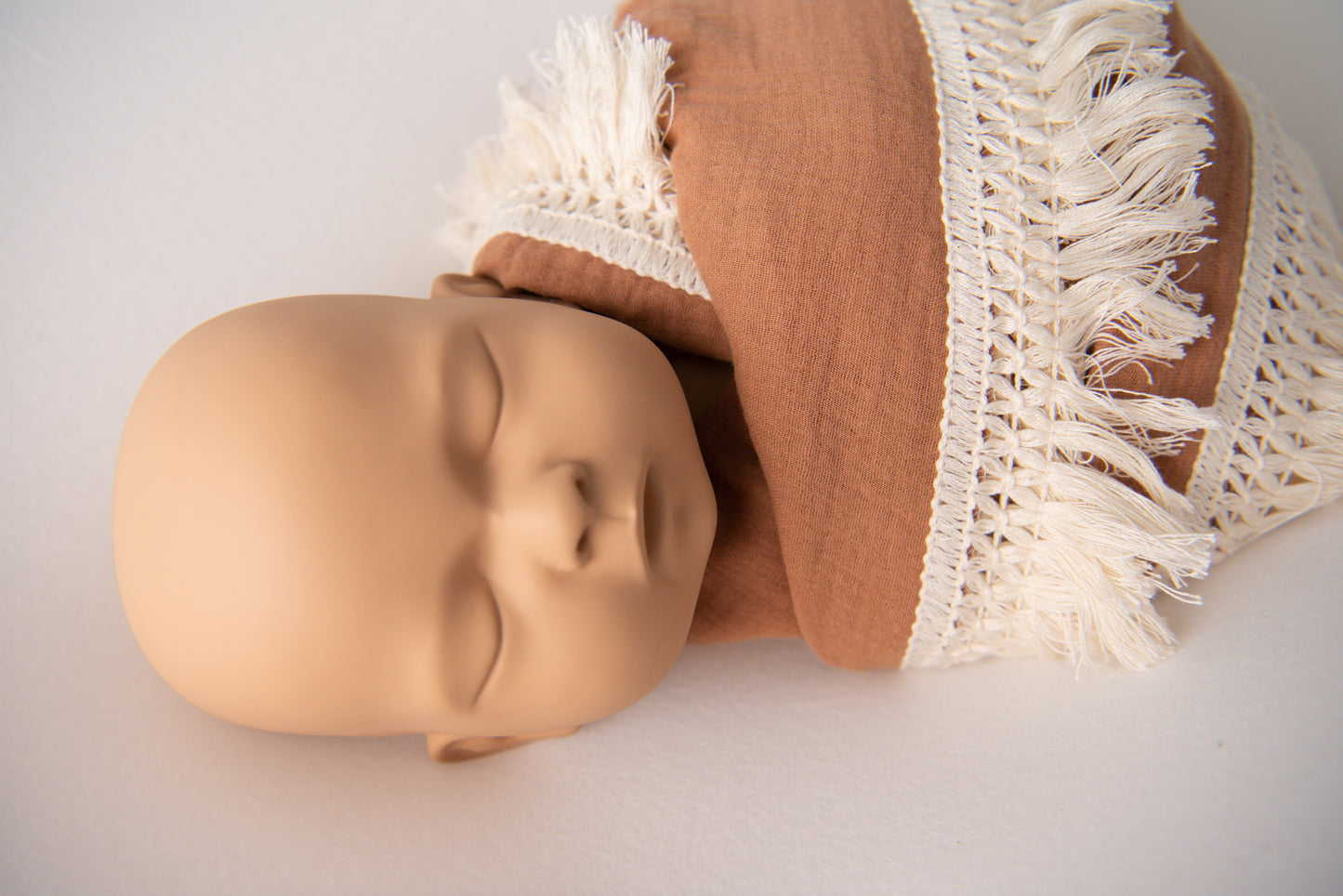 Muslin Swaddle Wrap with Fringe